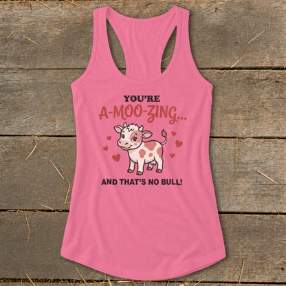 Valentines Card - A-Moo-Zing Racerback Tank