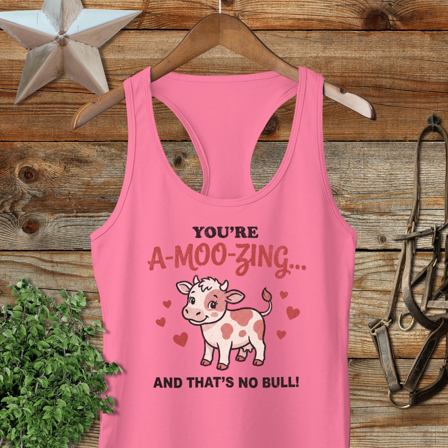 Valentines Card - A-Moo-Zing Racerback Tank