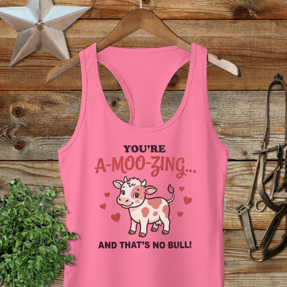 Valentines Card - A-Moo-Zing Racerback Tank