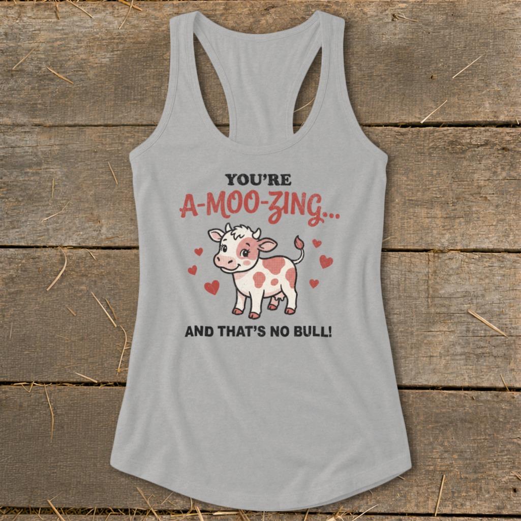 Valentines Card - A-Moo-Zing Racerback Tank