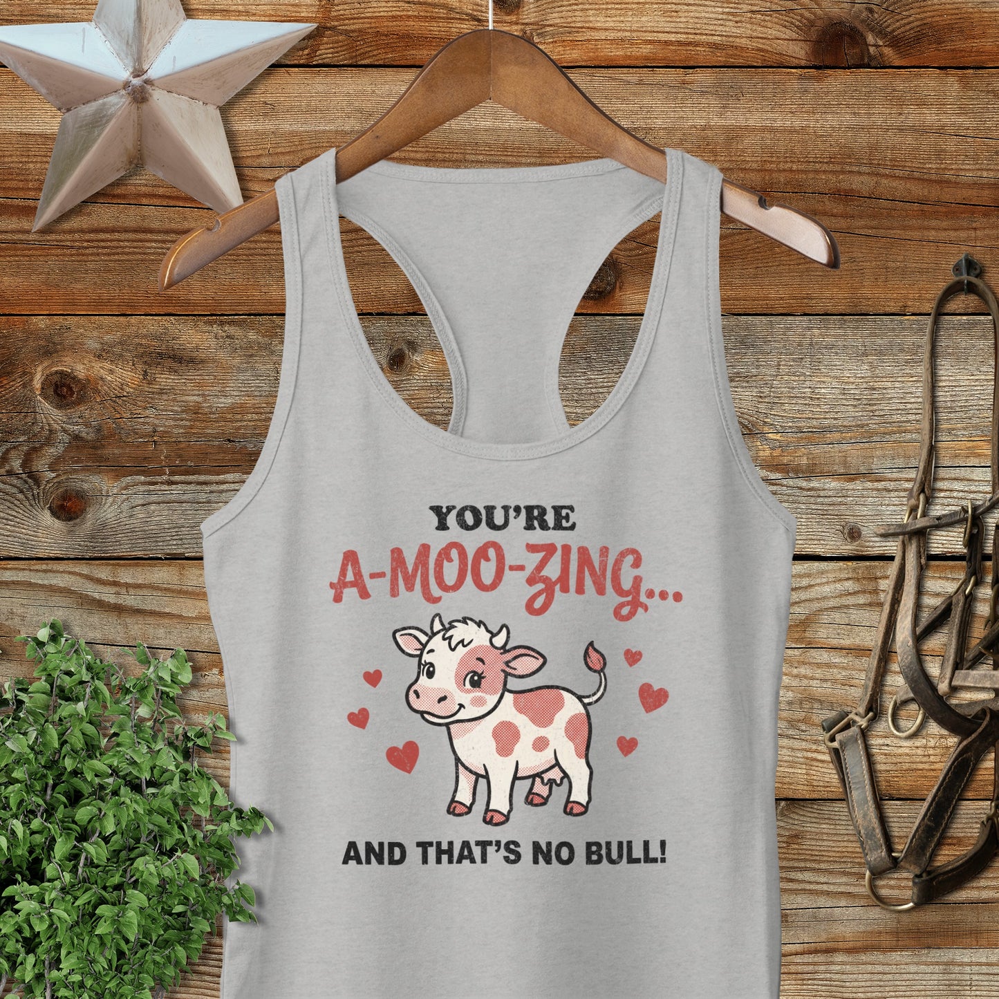 Valentines Card - A-Moo-Zing Racerback Tank