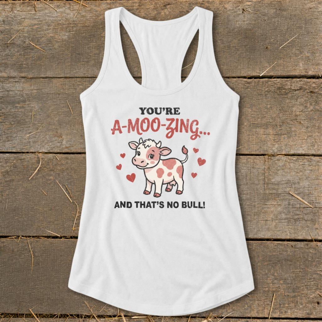 Valentines Card - A-Moo-Zing Racerback Tank