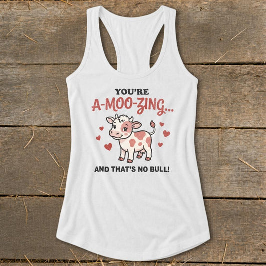 Valentines Card - A-Moo-Zing Racerback Tank