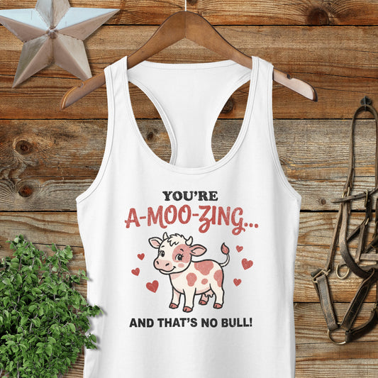 Valentines Card - A-Moo-Zing Racerback Tank
