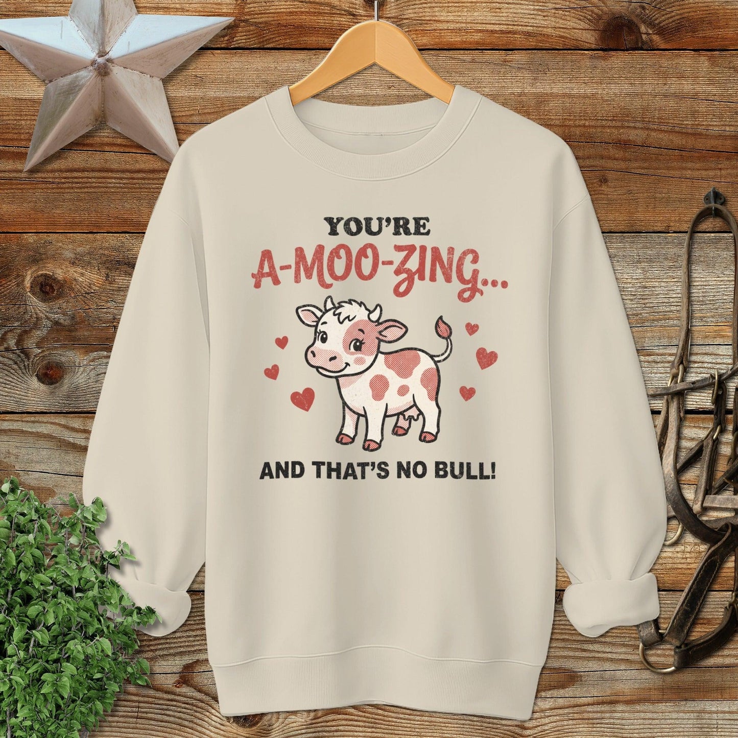 Valentines Card - A-Moo-Zing Sweatshirt
