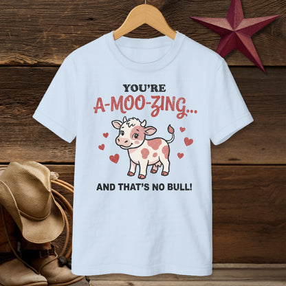 Valentines Card - A-Moo-Zing T-shirt (Youth)
