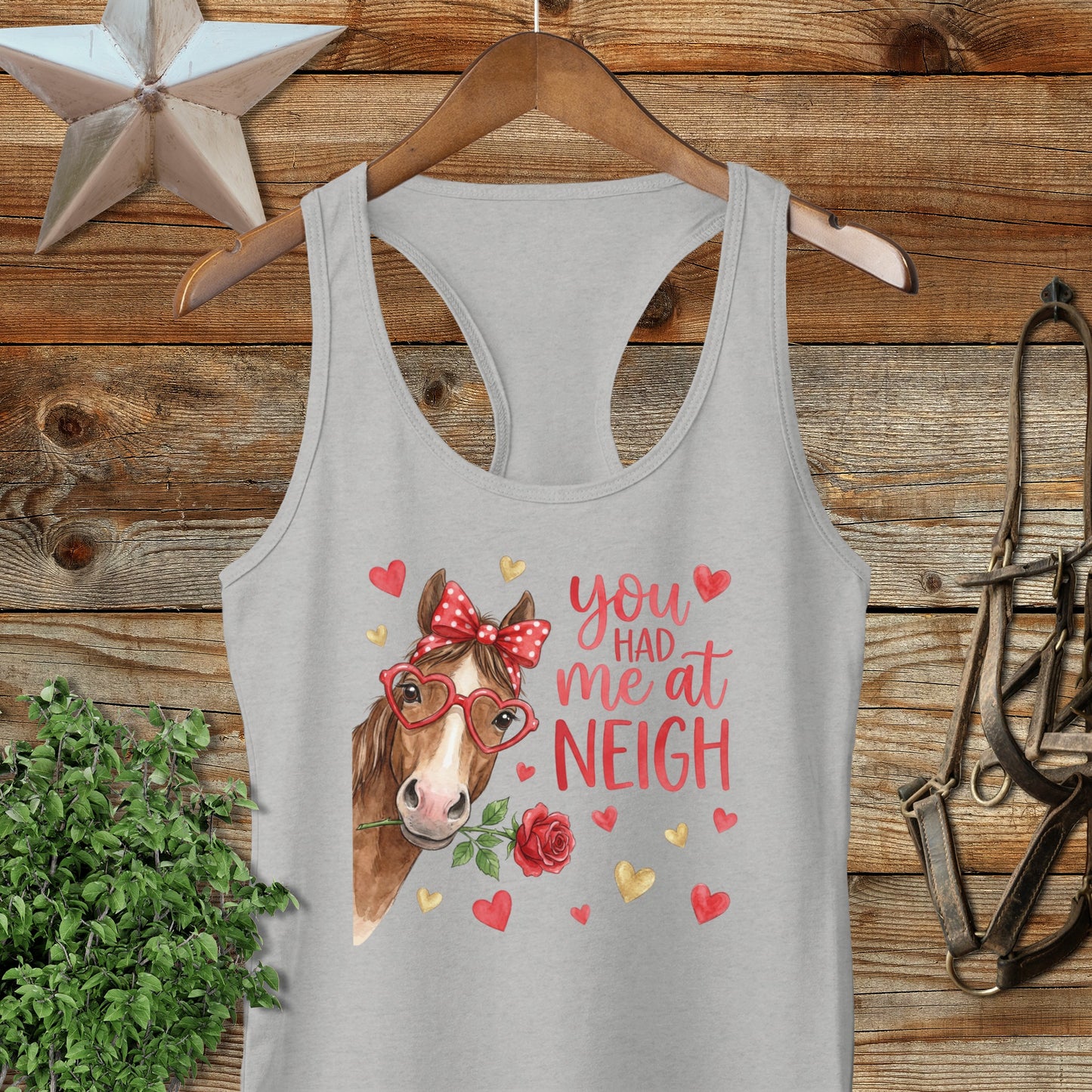 Valentines Card - Had me at Neigh Racerback Tank