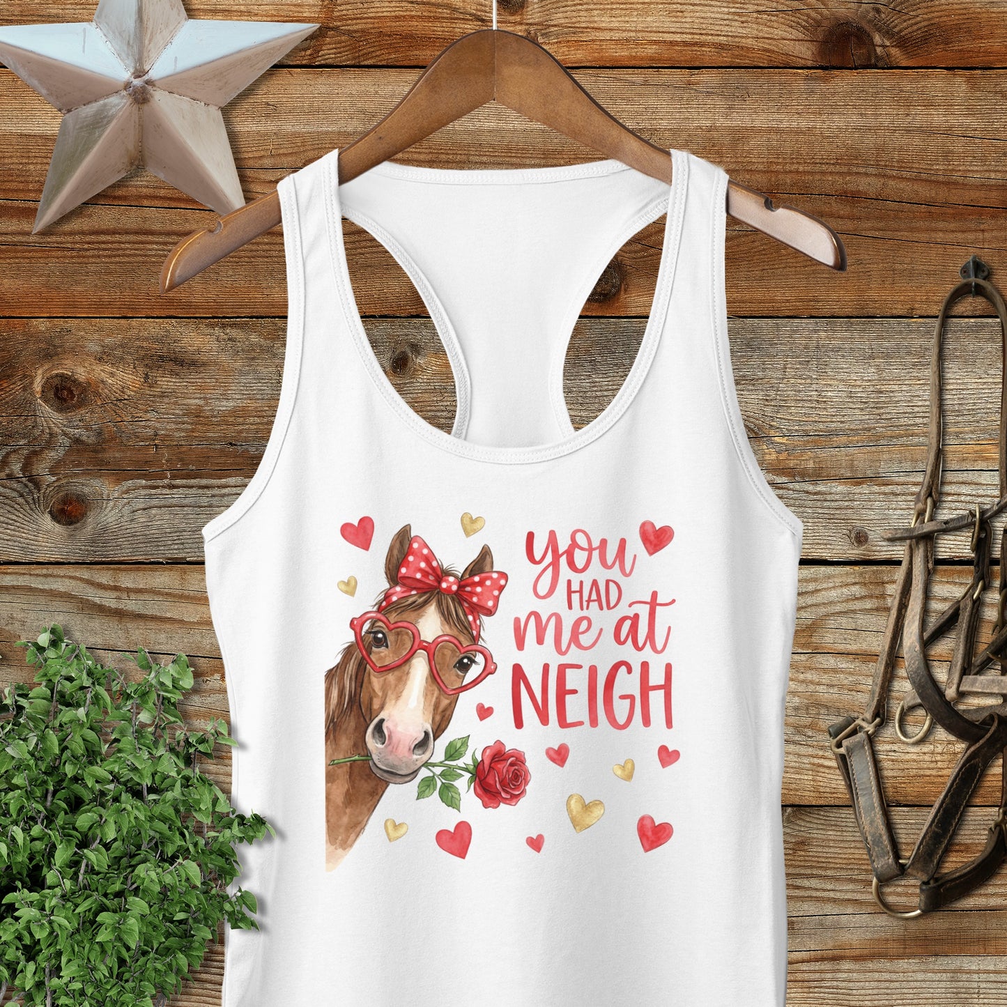 Valentines Card - Had me at Neigh Racerback Tank