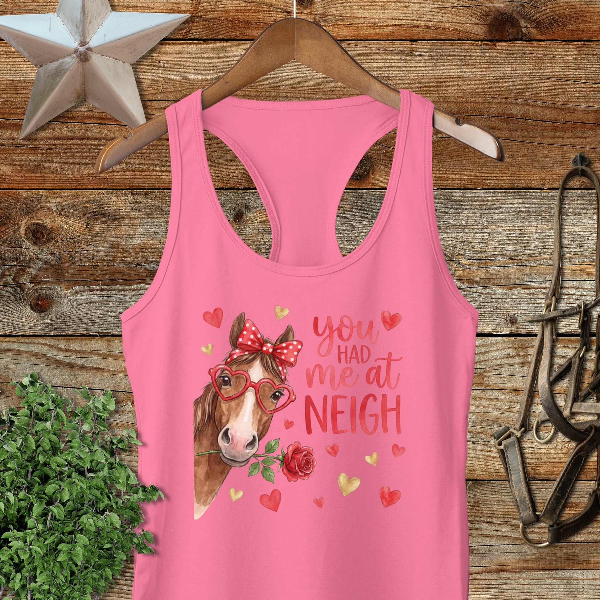 Valentines Card - Had me at Neigh Racerback Tank