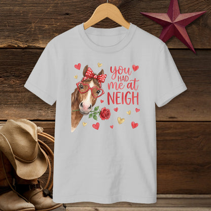 Valentines Card - Had me at Neigh T-shirt (Youth)