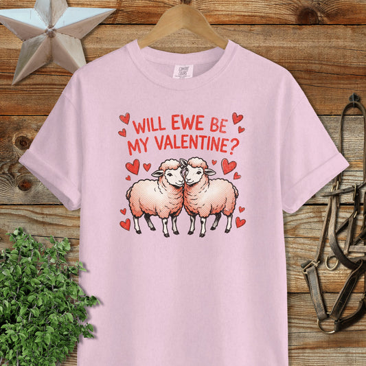 Valentines Card - Will Ewe Be Mine Heavyweight Tee