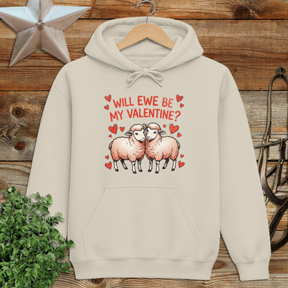 Valentines Card - Will Ewe Be Mine Hoodie