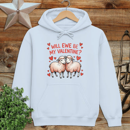 Valentines Card - Will Ewe Be Mine Hoodie