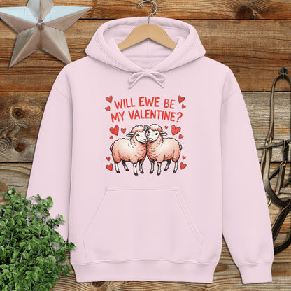 Valentines Card - Will Ewe Be Mine Hoodie