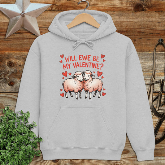 Valentines Card - Will Ewe Be Mine Hoodie
