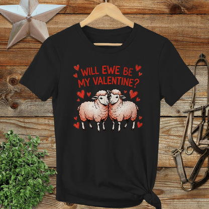 Valentines Card - Will Ewe Be Mine Ladies Tee