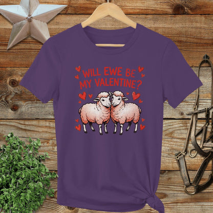 Valentines Card - Will Ewe Be Mine Ladies Tee