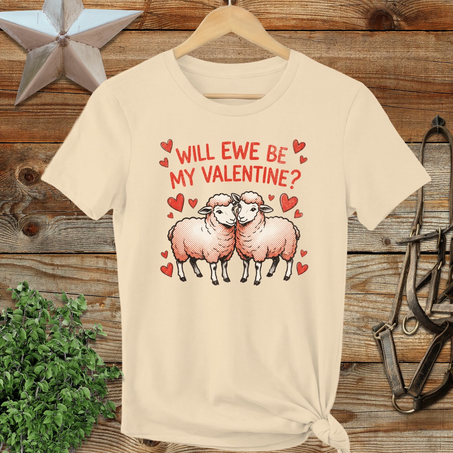 Valentines Card - Will Ewe Be Mine Ladies Tee