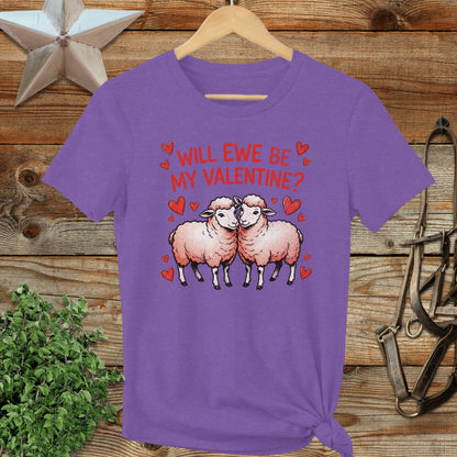 Valentines Card - Will Ewe Be Mine Ladies Tee