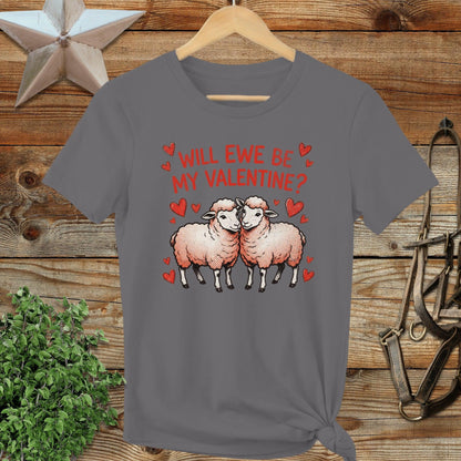 Valentines Card - Will Ewe Be Mine Ladies Tee