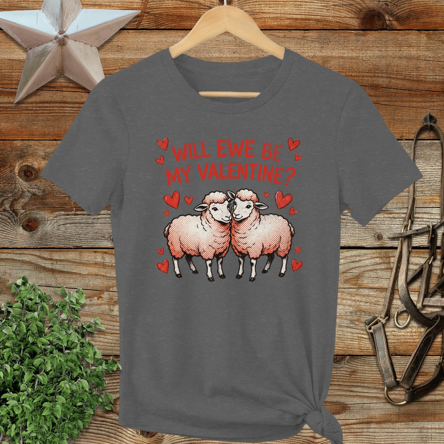 Valentines Card - Will Ewe Be Mine Ladies Tee