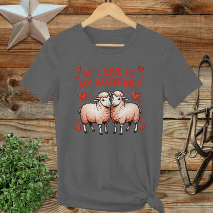 Valentines Card - Will Ewe Be Mine Ladies Tee