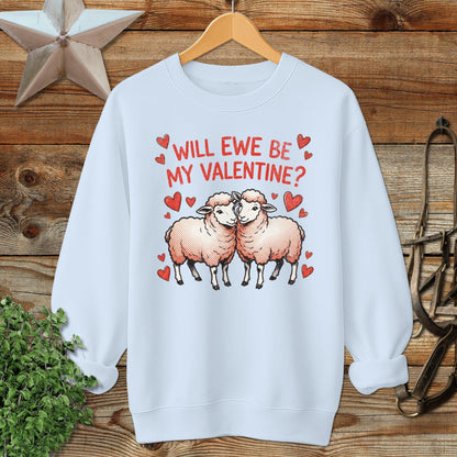 Valentines Card - Will Ewe Be Mine Sweatshirt