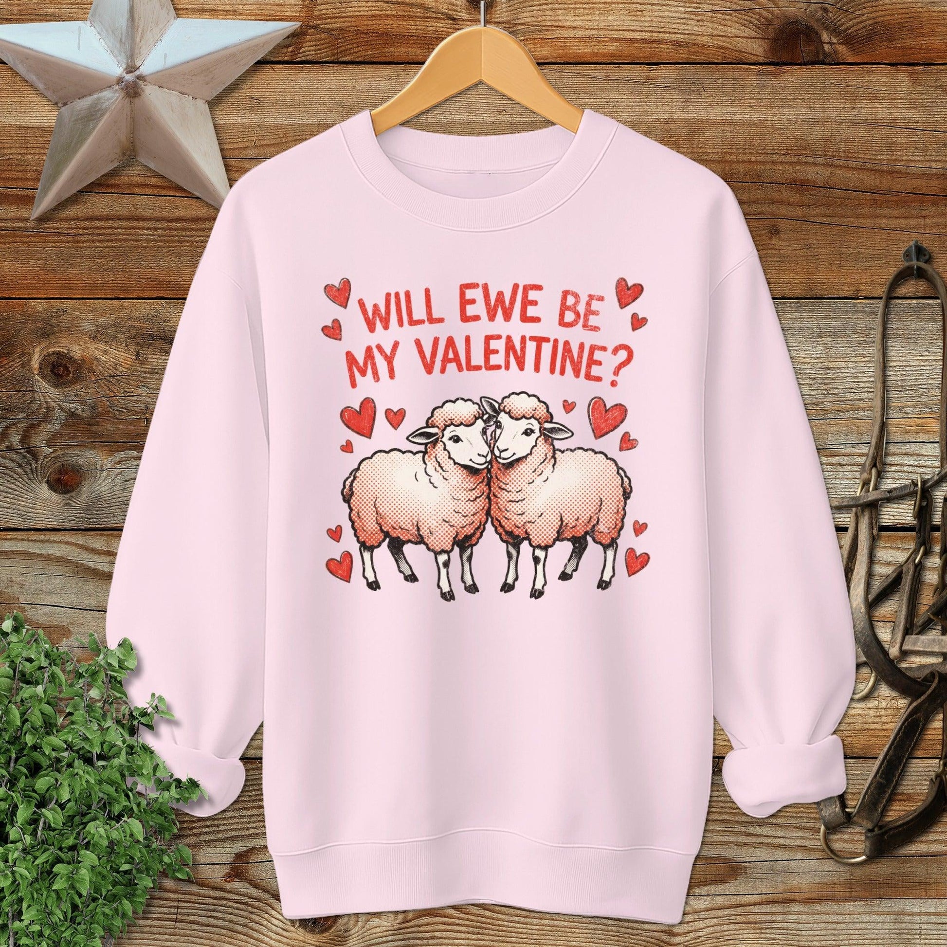 Valentines Card - Will Ewe Be Mine Sweatshirt
