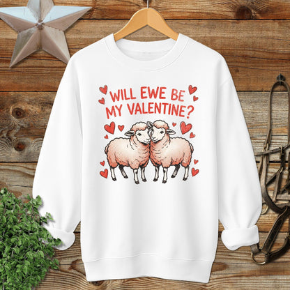 Valentines Card - Will Ewe Be Mine Sweatshirt