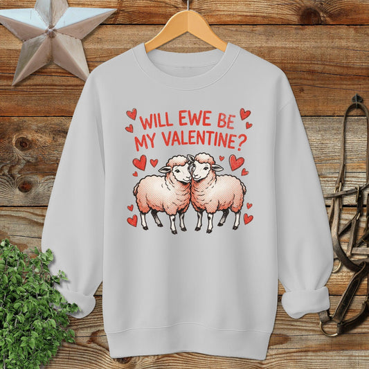 Valentines Card - Will Ewe Be Mine Sweatshirt