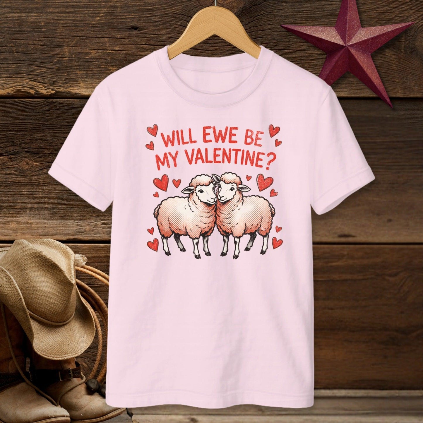 Valentines Card - Will Ewe Be Mine T-shirt (Youth)