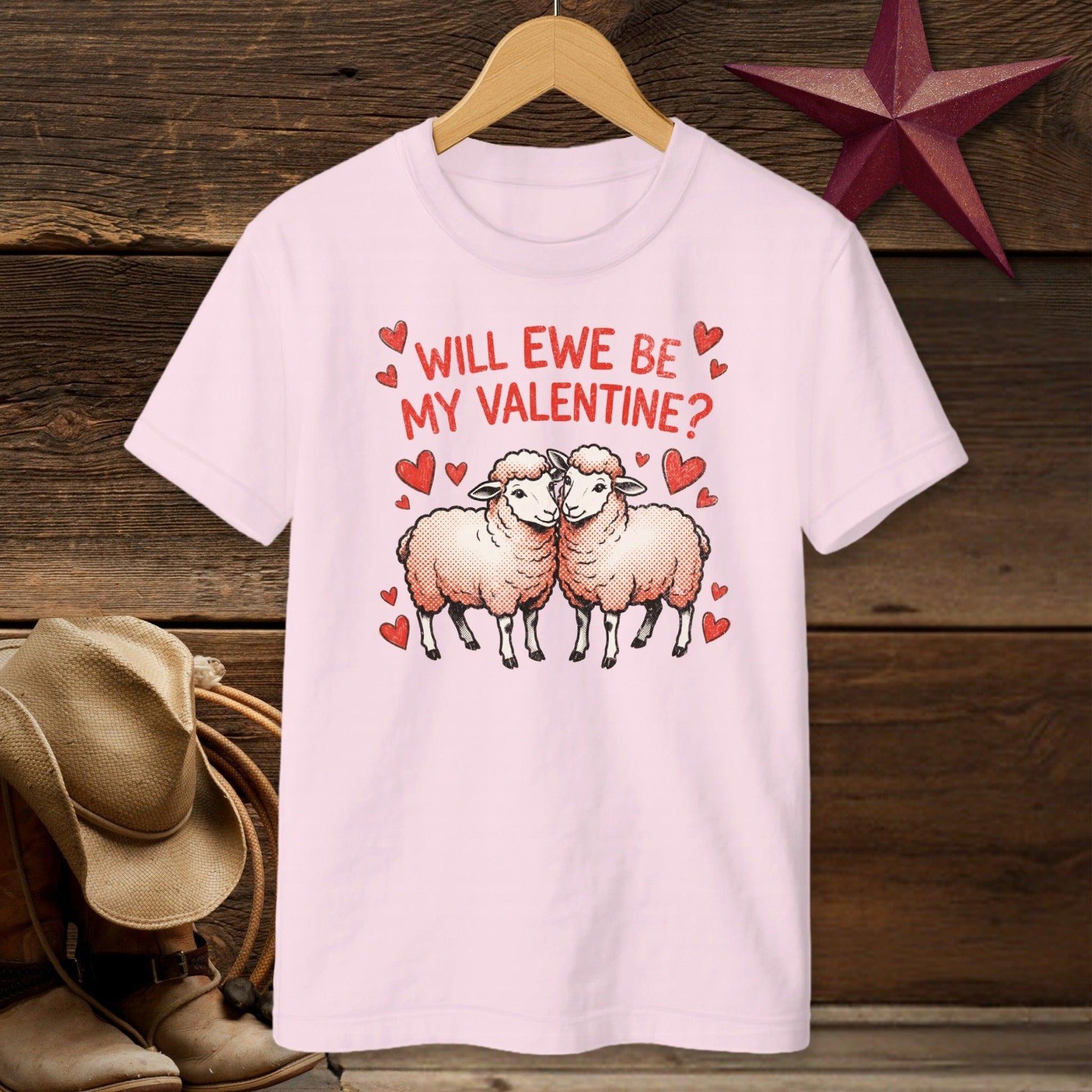 Valentines Card - Will Ewe Be Mine T-Shirt (Youth)