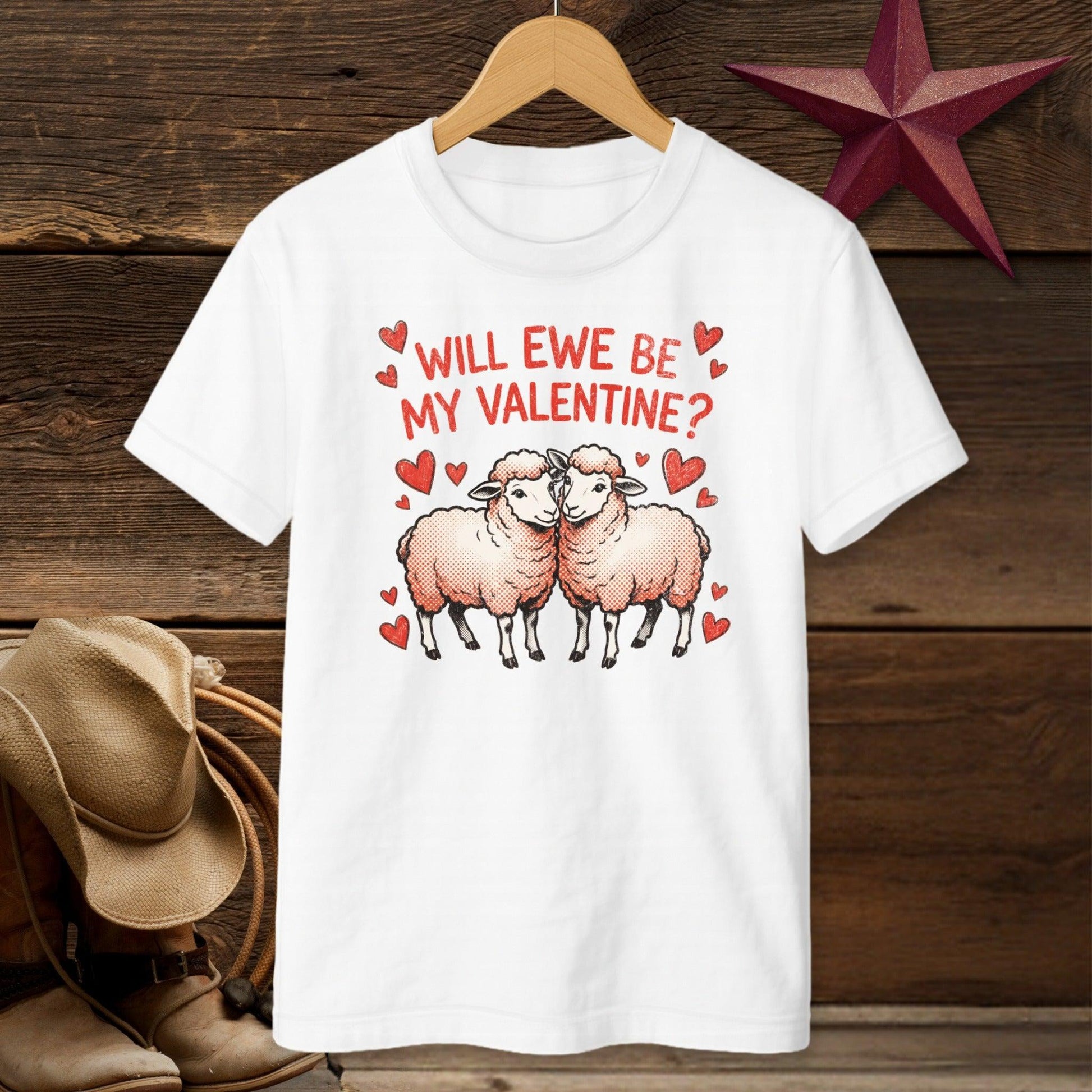 Valentines Card - Will Ewe Be Mine T-Shirt (Youth)