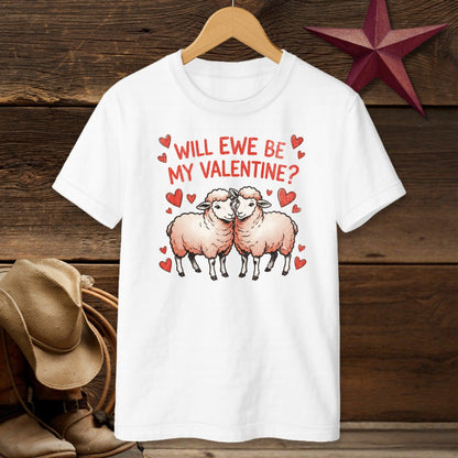Valentines Card - Will Ewe Be Mine T-shirt (Youth)