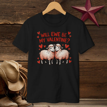 Valentines Card - Will Ewe Be Mine T-shirt (Youth)