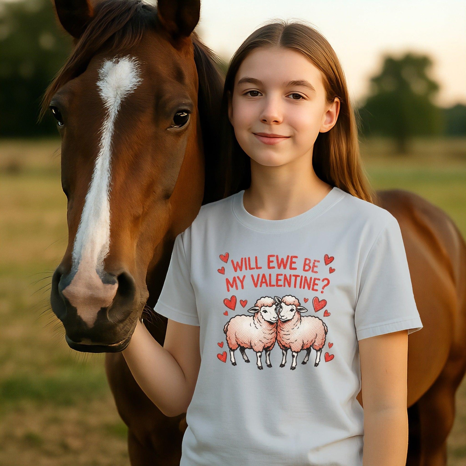 Valentines Card - Will Ewe Be Mine T-shirt (Youth)