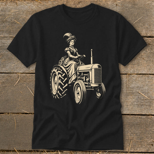 Victorian Lady on a Tractor Classic Tee