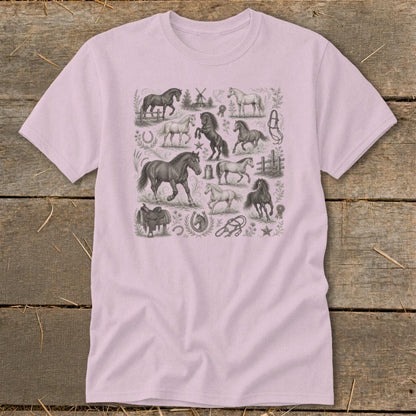 Vintage Drawing Horses Classic Tee