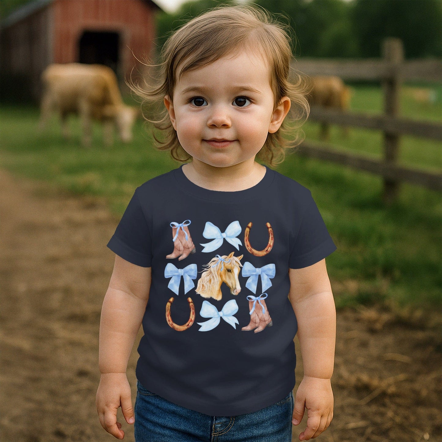 Wester Blue Bows T-shirt (Toddler)