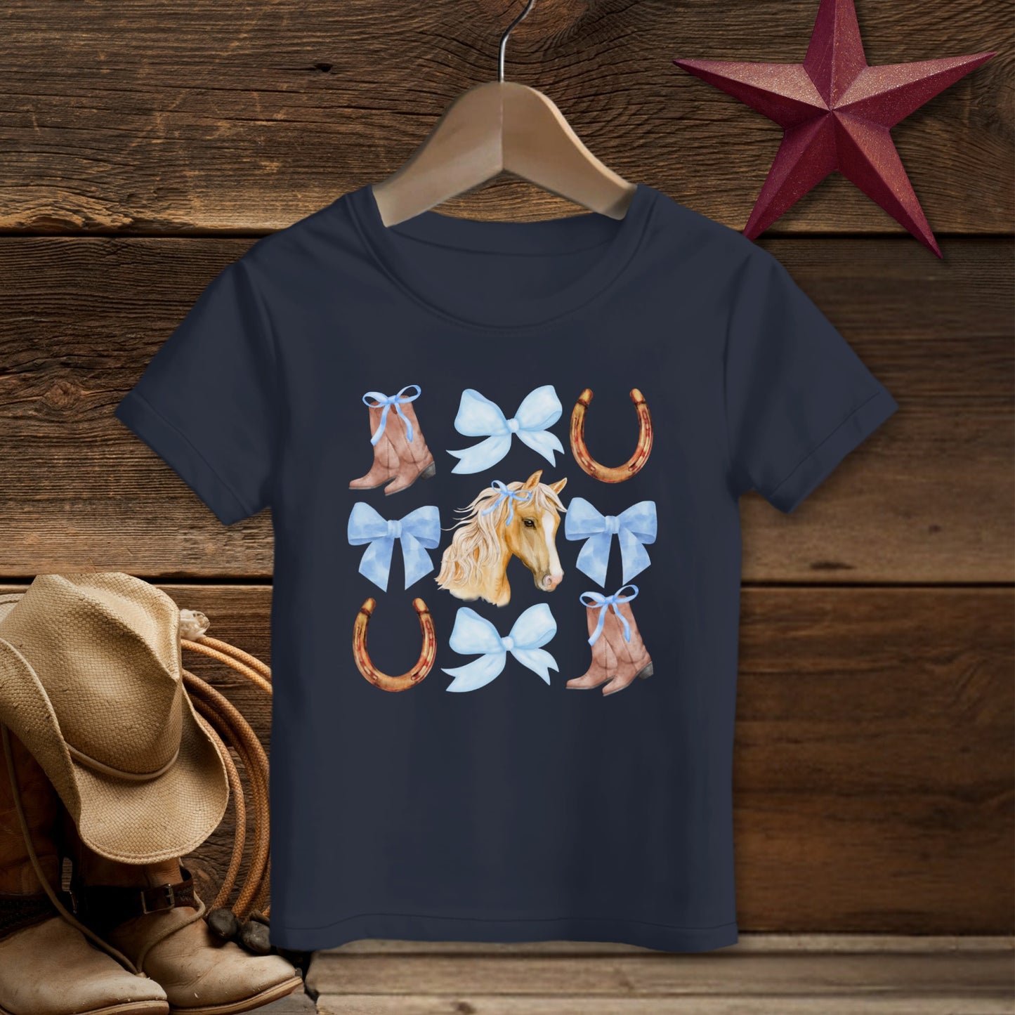 Wester Blue Bows T-shirt (Toddler)