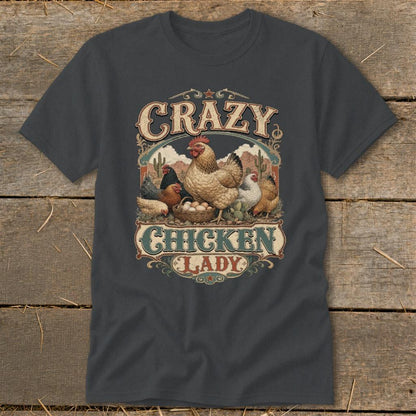 Western Crazy Chicken Lady Classic Tee