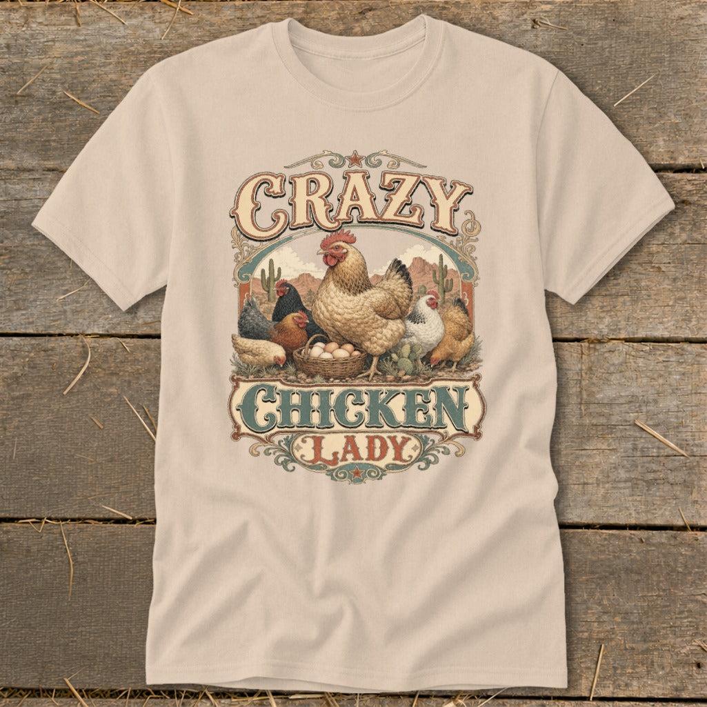 Western Crazy Chicken Lady Classic Tee