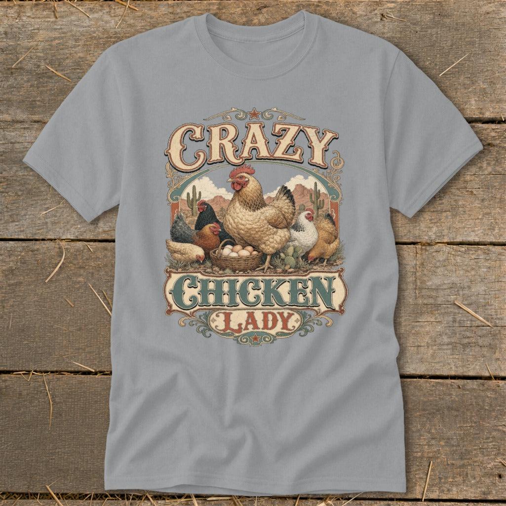 Western Crazy Chicken Lady Classic Tee