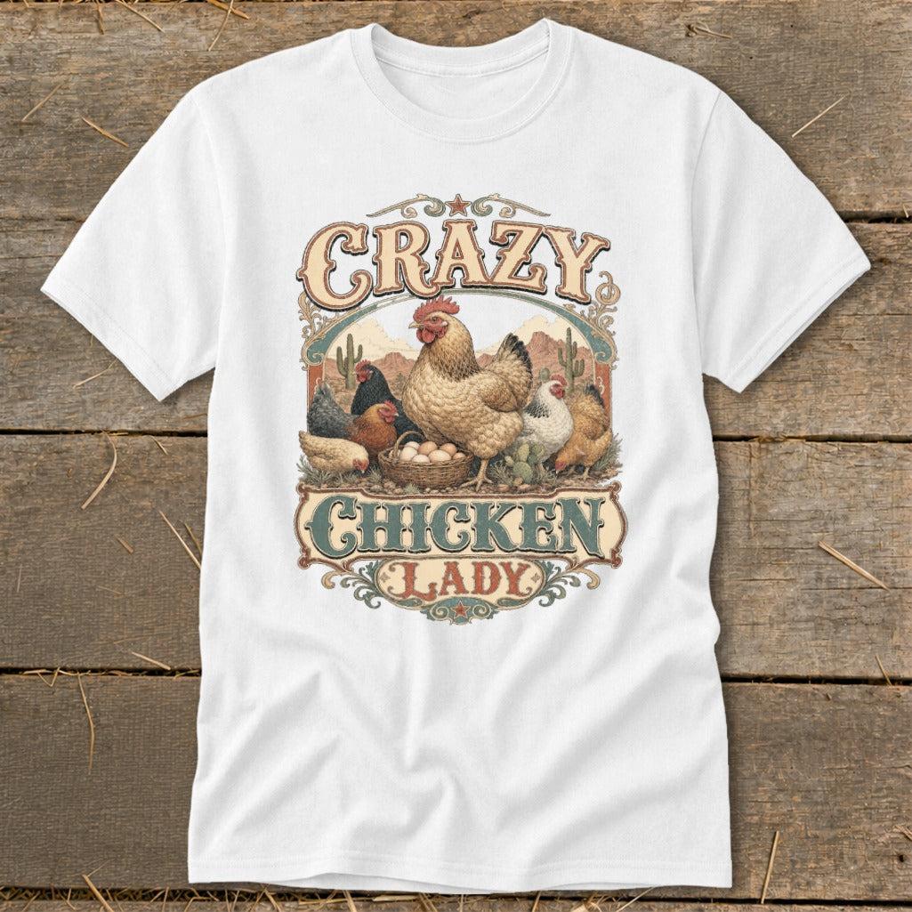 Western Crazy Chicken Lady Classic Tee