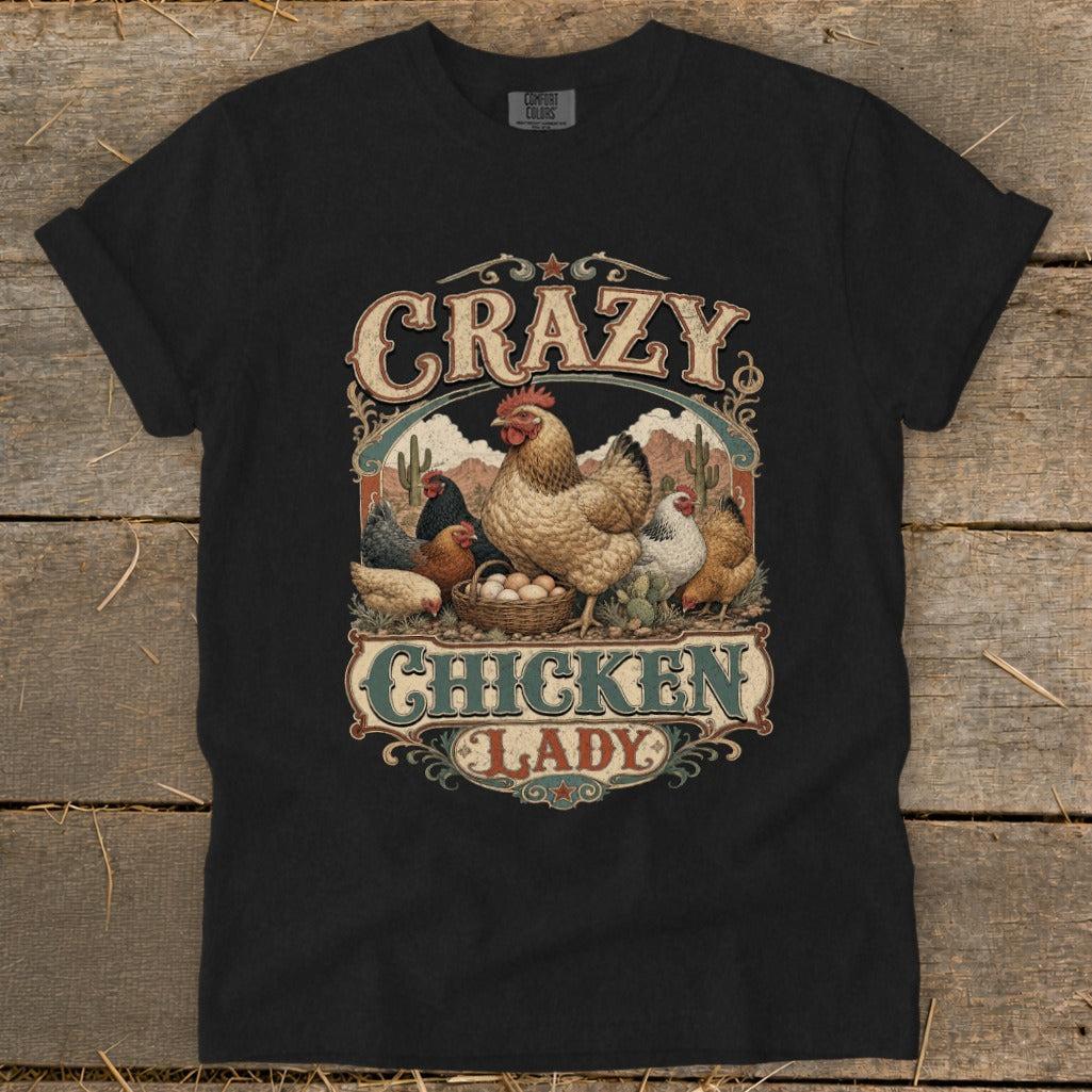 Western Crazy Chicken Lady Signature Tee