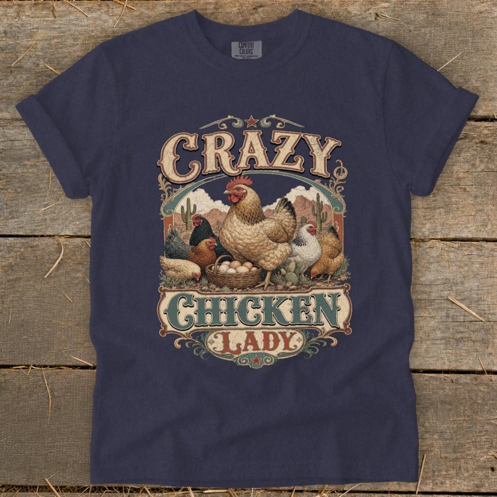 Western Crazy Chicken Lady Signature Tee
