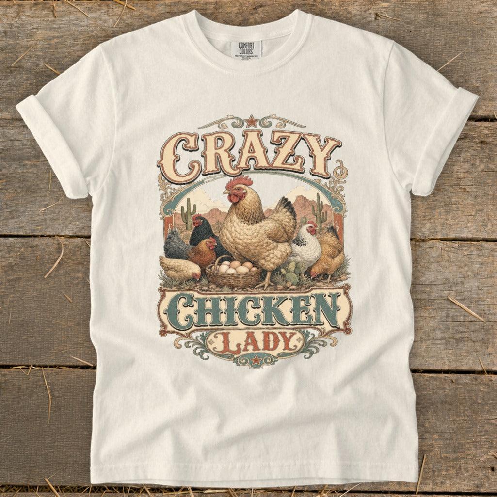 Western Crazy Chicken Lady Signature Tee