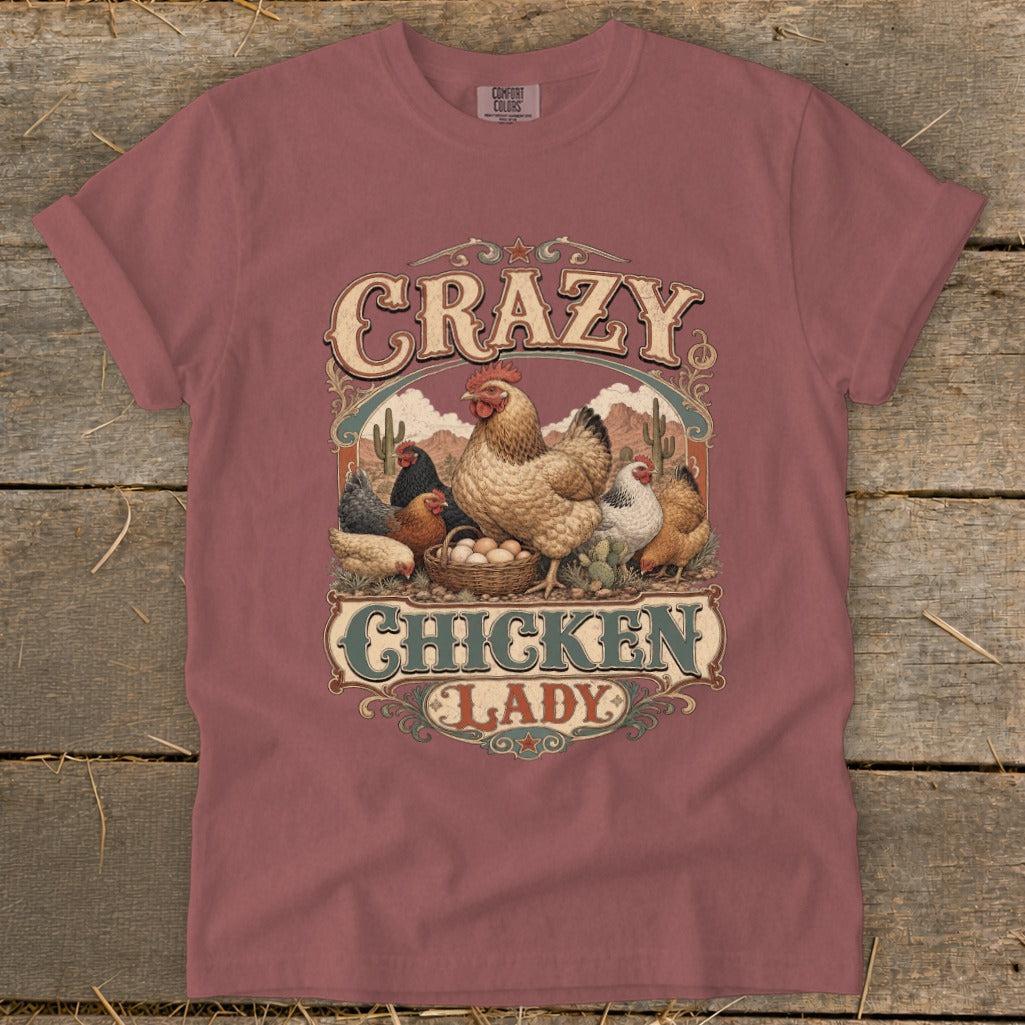 Western Crazy Chicken Lady Signature Tee