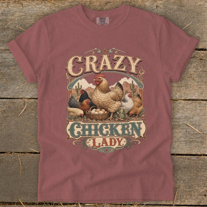 Western Crazy Chicken Lady Signature Tee