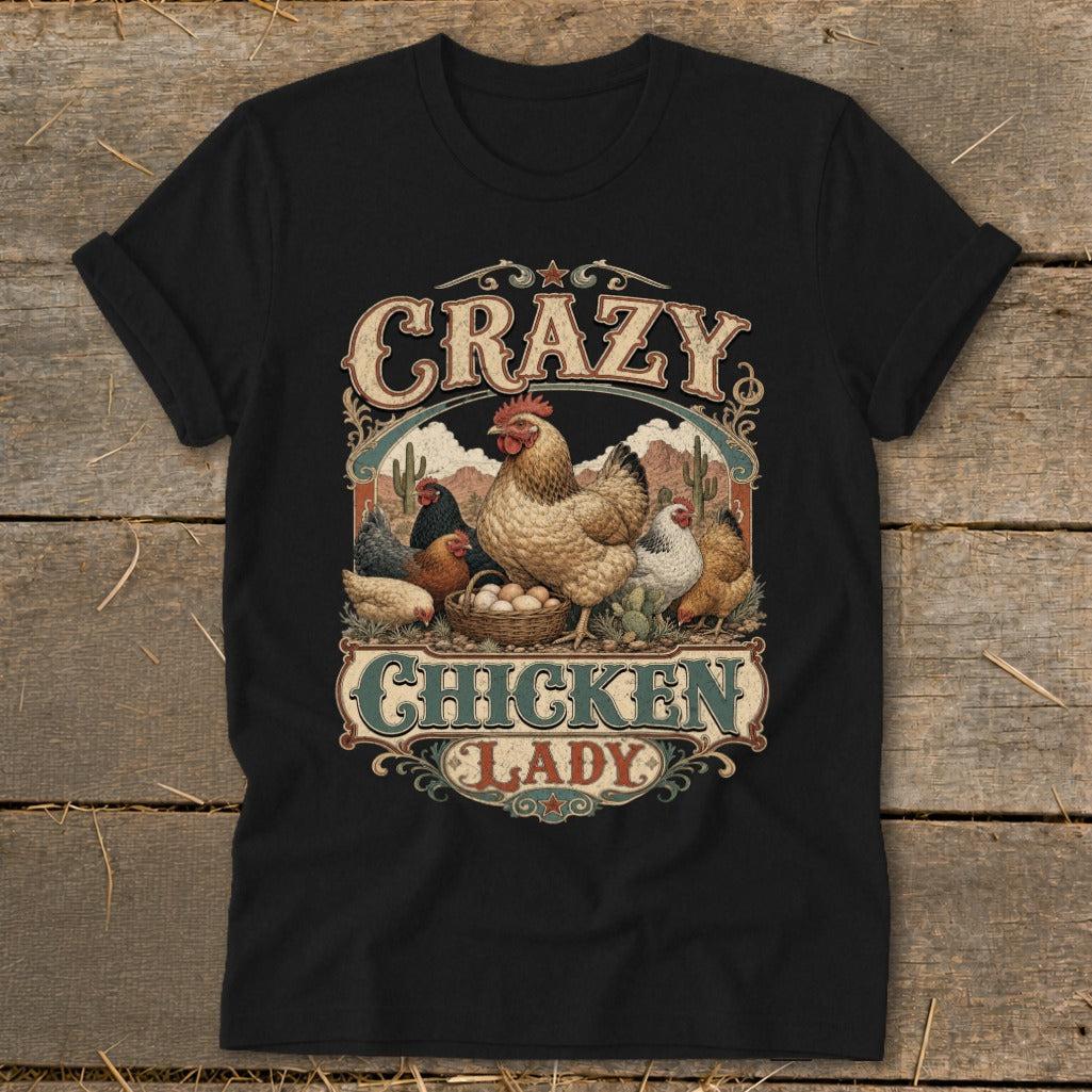 Western Crazy Chicken Lady Softstyle Tee